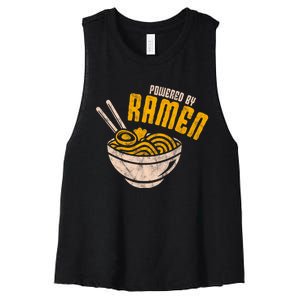 Powered By Ra Japanese Love Anime Noodles Women's Racerback Cropped Tank