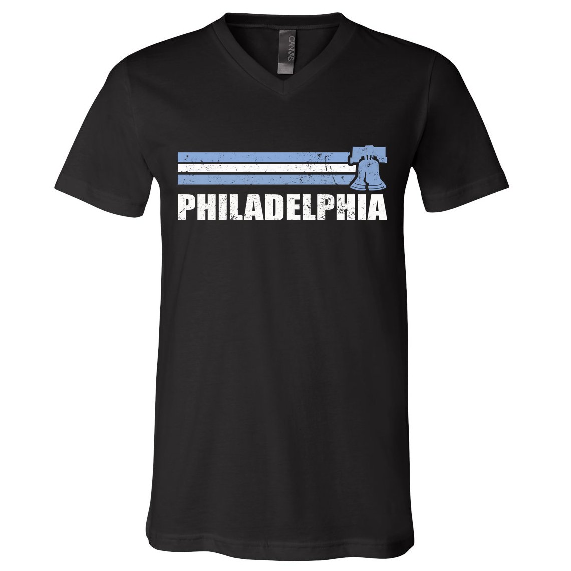 Philadelphia Baseball Retro Vintage Stripes V-Neck T-Shirt