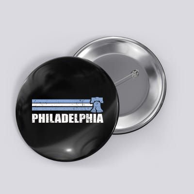 Philadelphia Baseball Retro Vintage Stripes Button