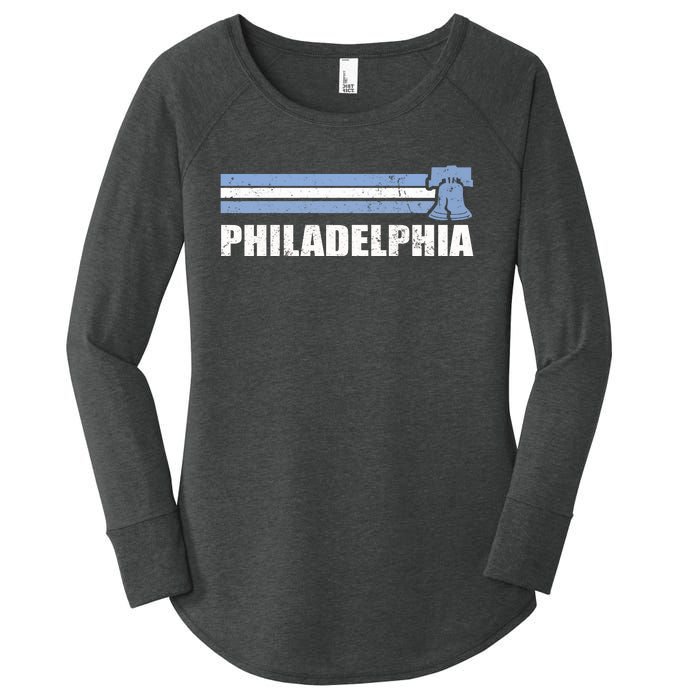 Philadelphia Baseball Retro Vintage Stripes Women's Perfect Tri Tunic Long Sleeve Shirt