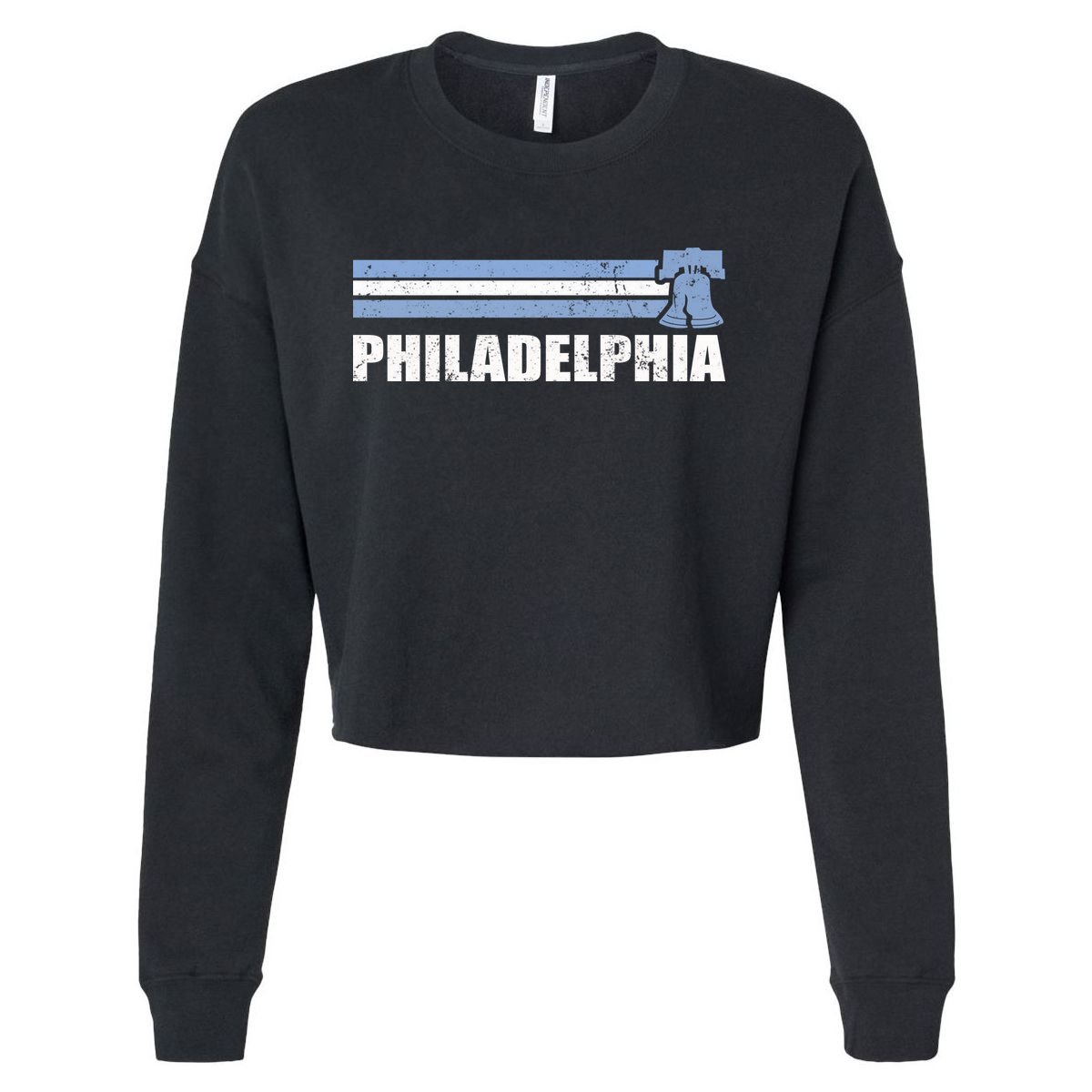 Philadelphia Baseball Retro Vintage Stripes Cropped Pullover Crew