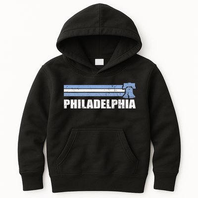 Philadelphia Baseball Retro Vintage Stripes Kids Hoodie