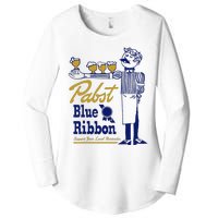 Pabst Blue Ribbon Classic Bartender Vintage Artwork Women's Perfect Tri Tunic Long Sleeve Shirt