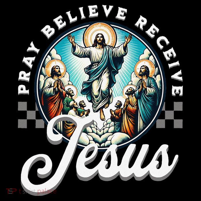 Pray Believe Receive Jesus For Catholic Christian Faith Tall T-Shirt
