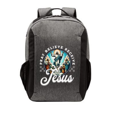 Pray Believe Receive Jesus For Catholic Christian Faith Vector Backpack