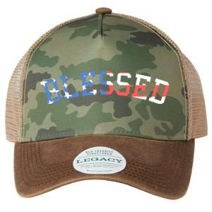 Patriotic Blessed Red White And Blue Great Gift Legacy Tie Dye Trucker Hat