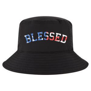 Patriotic Blessed Red White And Blue Great Gift Cool Comfort Performance Bucket Hat