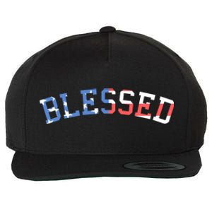 Patriotic Blessed Red White And Blue Great Gift Wool Snapback Cap