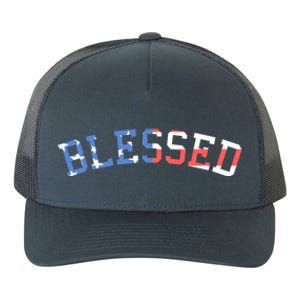 Patriotic Blessed Red White And Blue Great Gift Yupoong Adult 5-Panel Trucker Hat