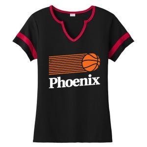 Phoenix Basketball Retro City Arizona State Bball Ladies Halftime Notch Neck Tee