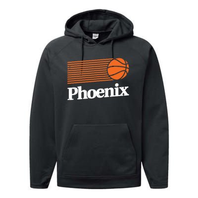 Phoenix Basketball Retro City Arizona State Bball Performance Fleece Hoodie