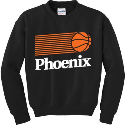Phoenix Basketball Retro City Arizona State Bball Kids Sweatshirt