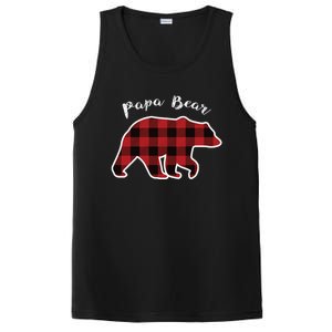 Papa Bear Red Plaid Christmas Pajama Family Dad Gift Cute Gift PosiCharge Competitor Tank