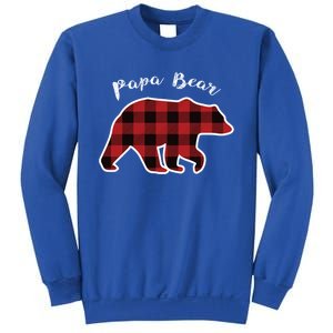 Papa Bear Red Plaid Christmas Pajama Family Dad Gift Cute Gift Sweatshirt