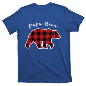 Papa Bear Red Plaid Christmas Pajama Family Dad Gift Cute Gift T-Shirt