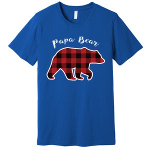 Papa Bear Red Plaid Christmas Pajama Family Dad Gift Cute Gift Premium T-Shirt