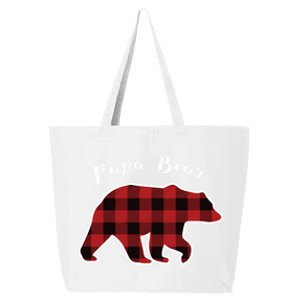 Papa Bear Red Plaid Christmas Pajama Family Dad Gift Cute Gift 25L Jumbo Tote