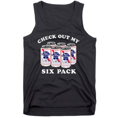 Pabst Blue Ribbon Beer Cans Check Out My Six Pack Tank Top