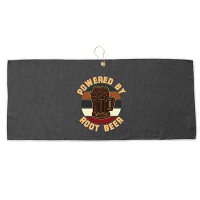 Powered By Root Beer Large Microfiber Waffle Golf Towel