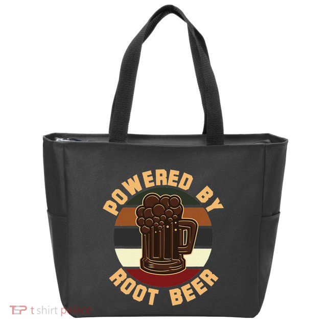 Powered By Root Beer Zip Tote Bag