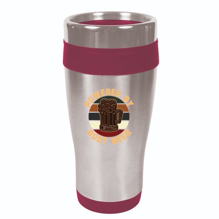 Powered By Root Beer 16oz Travel Tumbler