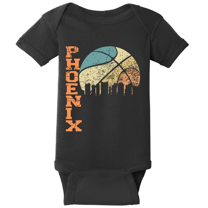 Phoenix Basketball Retro Vintage Sunset Arizona State Baby Bodysuit