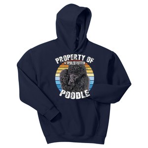 Poodle Black Retro Property Of Cute Dog Kids Hoodie