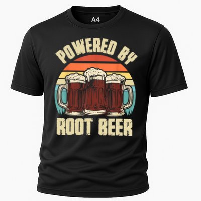 Powered By Root Beer Soda Drink Funny Root Beer Retro Cooling Performance Crew T-Shirt