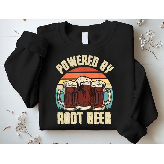Powered By Root Beer Soda Drink Funny Root Beer Retro Sweatshirt
