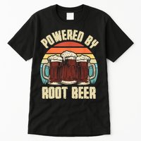 Powered By Root Beer Soda Drink Funny Root Beer Retro Tall T-Shirt