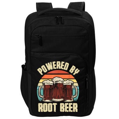 Powered By Root Beer Soda Drink Funny Root Beer Retro Impact Tech Backpack