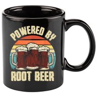 Powered By Root Beer Soda Drink Funny Root Beer Retro 11oz C Handle Ceramic Mug