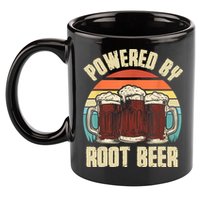 Powered By Root Beer Soda Drink Funny Root Beer Retro 11oz C Handle Ceramic Mug