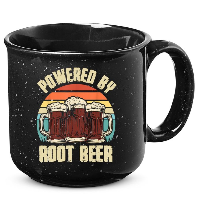 Powered By Root Beer Soda Drink Funny Root Beer Retro 15oz Campfire Ceramic Mug