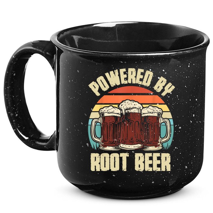 Powered By Root Beer Soda Drink Funny Root Beer Retro 15oz Campfire Ceramic Mug