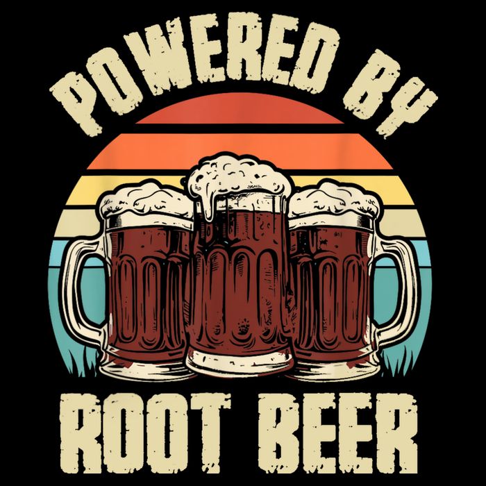 Powered By Root Beer Soda Drink Funny Root Beer Retro Drawstring Bag