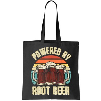 Powered By Root Beer Soda Drink Funny Root Beer Retro Bag