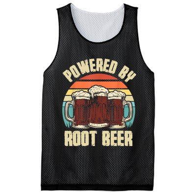 Powered By Root Beer Soda Drink Funny Root Beer Retro Mesh Reversible Basketball Jersey Tank