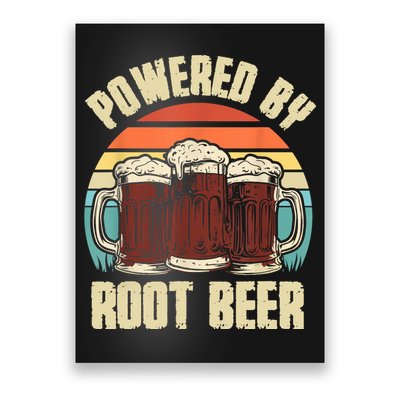 Powered By Root Beer Soda Drink Funny Root Beer Retro Poster