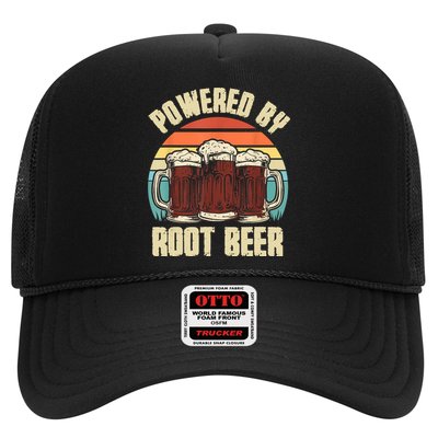 Powered By Root Beer Soda Drink Funny Root Beer Retro Hat