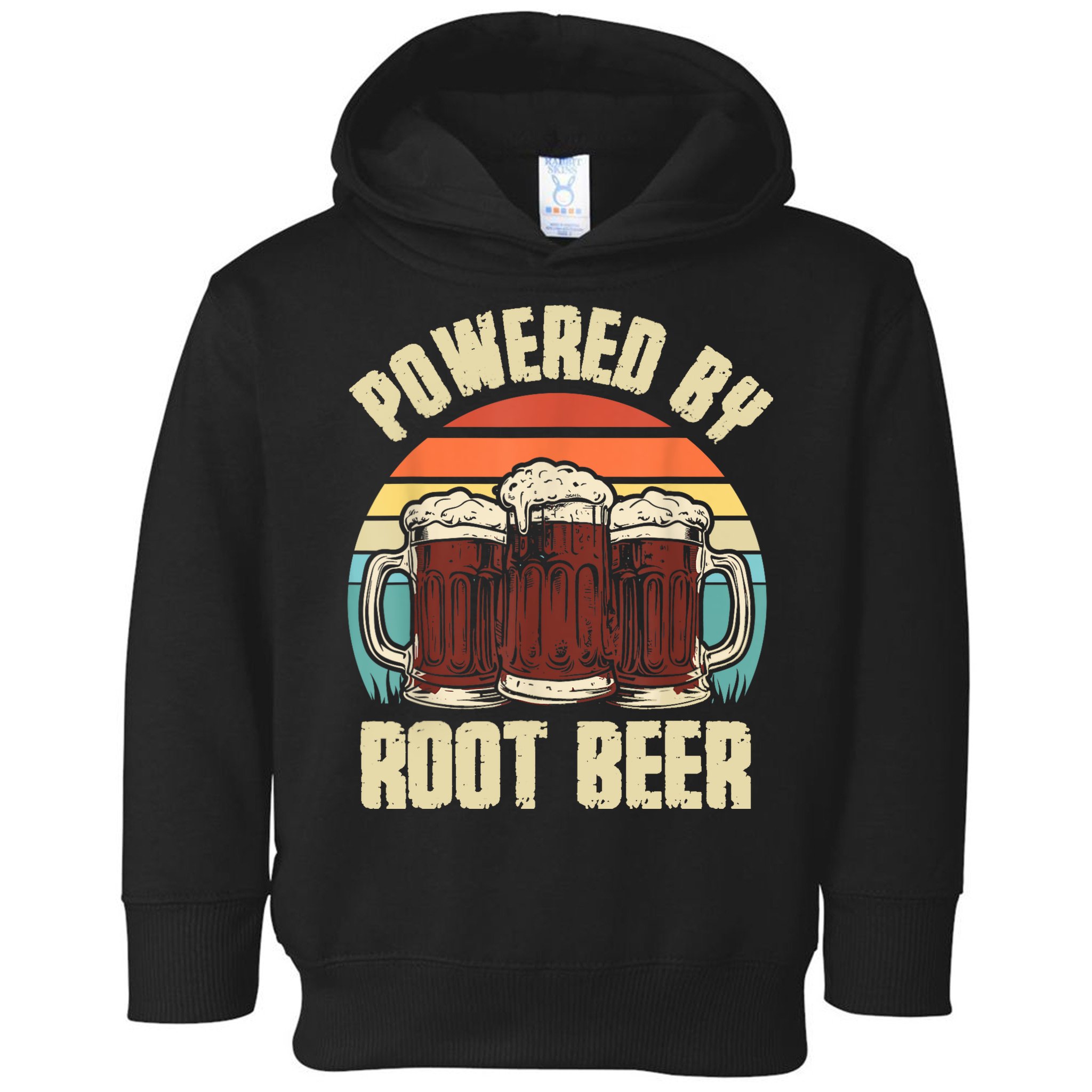 Powered By Root Beer Soda Drink Funny Root Beer Retro Toddler Hoodie