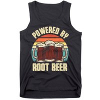 Powered By Root Beer Soda Drink Funny Root Beer Retro Tank Top