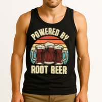 Powered By Root Beer Soda Drink Funny Root Beer Retro Tank Top