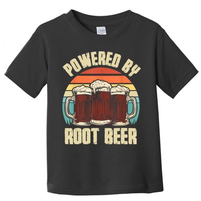 Powered By Root Beer Soda Drink Funny Root Beer Retro Toddler T-Shirt