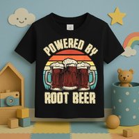 Powered By Root Beer Soda Drink Funny Root Beer Retro Toddler T-Shirt