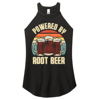Powered By Root Beer Soda Drink Funny Root Beer Retro Women's Perfect Tri Rocker Tank