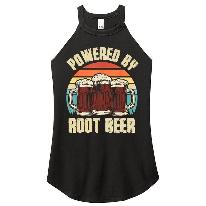 Powered By Root Beer Soda Drink Funny Root Beer Retro Women's Perfect Tri Rocker Tank