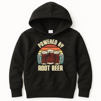 Powered By Root Beer Soda Drink Funny Root Beer Retro Kids Hoodie