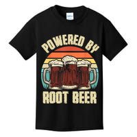 Powered By Root Beer Soda Drink Funny Root Beer Retro Kids T-Shirt