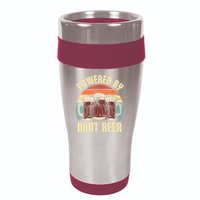 Powered By Root Beer Soda Drink Funny Root Beer Retro 16oz Travel Tumbler